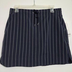 NEW Athleta Stripe Midtown Skort Blue Pinstripe Elastic Waist Pockets Size 6 NWT